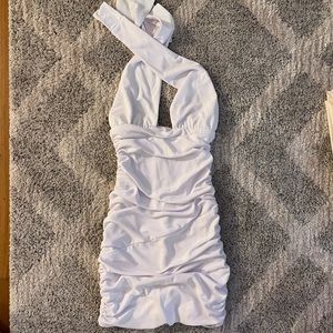 Zara white ruffle dress